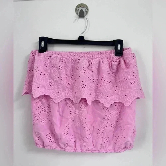 Young Fabulous & Broke Caicos Strapless Top Eyelet Iris NEW - Picture 3 of 4